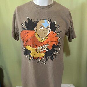 Avatar The Last Airbender Aang Nickelodeon Men's Brown T Shirt Medium Zuko Katar
